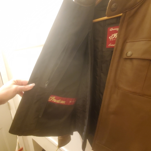 INDIAN MOTORCYCLE BROWN LEATHER GATEWAY JACKET - Picture 10 of 15